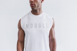 Magliette Nobull Sleeveless Uomo Bianche | NCF-705463