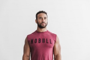 Magliette Nobull Sleeveless Uomo Rosse | LWQ-847321