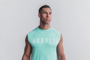 Magliette Nobull Sleeveless Uomo Verde Acqua | NSR-432068