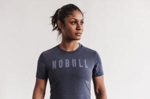 Magliette Nobull Slim Fit Donna Blu Marino | CUY-497213