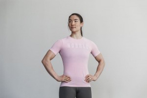Magliette Nobull Slim Fit Donna Rosa | AXM-412085
