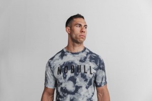 Magliette Nobull Tie-Dye Uomo Blu | RWH-981356