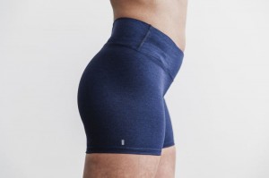 Pantaloncini Nobull Mid-Rise 4 Plush Heather Donna Blu Marino | IBH-190742