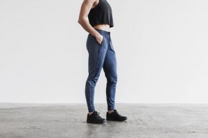 Pantaloni Jogger Nobull Adjustable Donna Blu Marino | LYP-438927
