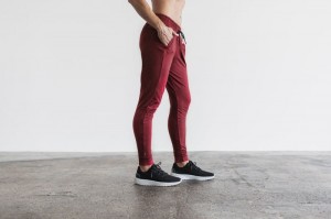 Pantaloni Jogger Nobull Adjustable Donna Rosse Scuro | HNL-578391