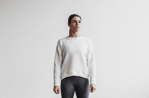 Pullover Nobull Quilted Crew Donna Bianche | ENH-093471