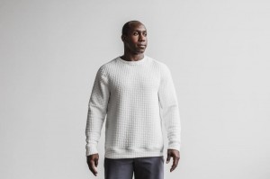 Pullover Nobull Quilted Crew Uomo Bianche | ZGV-304192