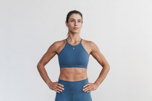 Reggiseno Sportivo Nobull Halter Matte Donna Blu | RPG-823469