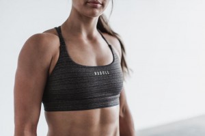 Reggiseno Sportivo Nobull Heather Stripe Donna Nere | NWV-738650