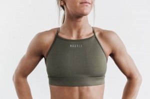 Reggiseno Sportivo Nobull High-Neck Donna Verdi | WBU-608937