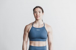 Reggiseno Sportivo Nobull High-Neck Matte Donna Blu | VQX-467158