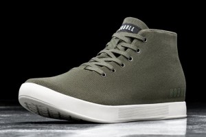 Scarpe Sportive Nobull Canvas Mid Donna Verdi Scuro Bianche | ZNA-675209