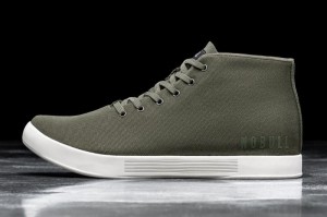 Scarpe Sportive Nobull Canvas Mid Uomo Verdi Scuro Bianche | XPO-845021